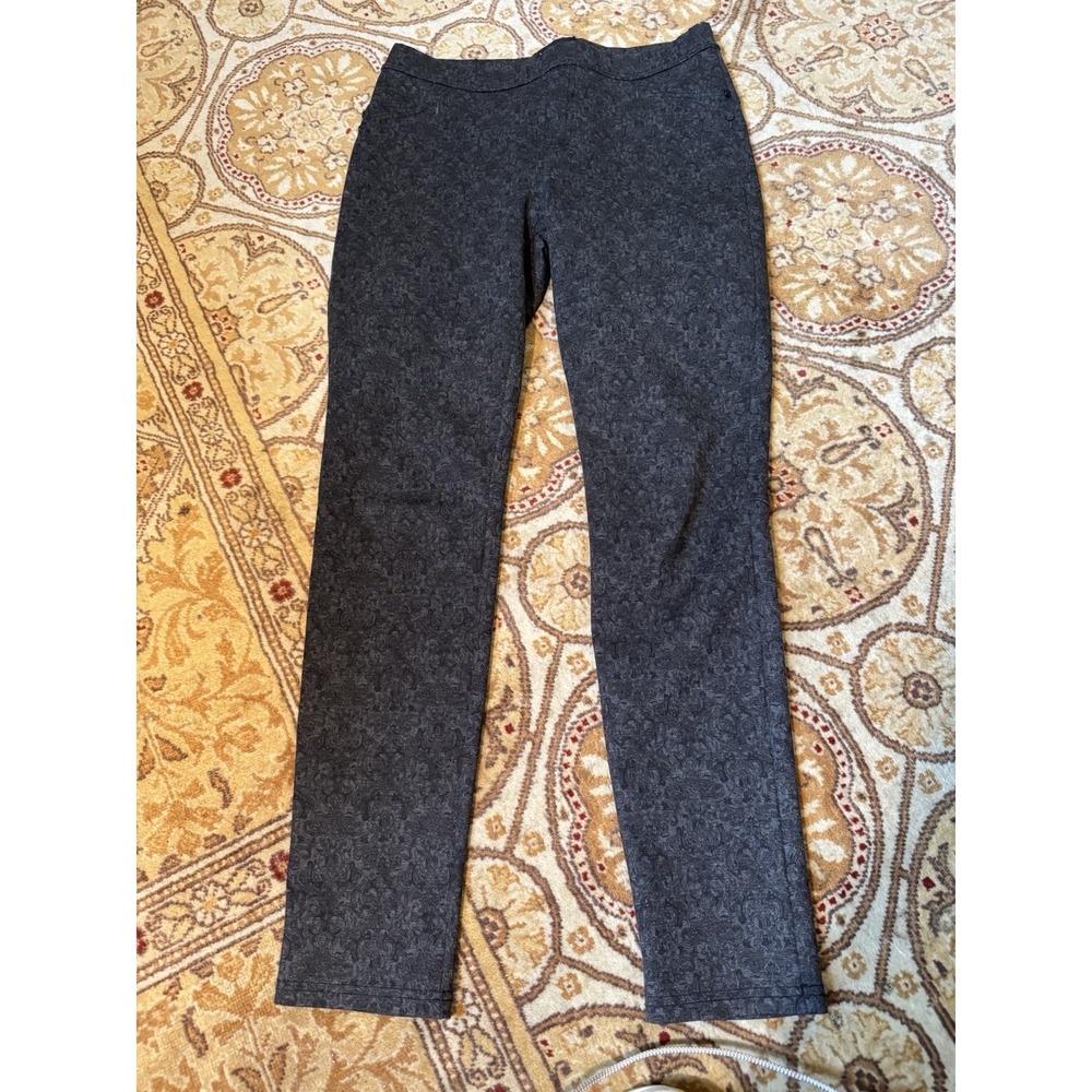 Sanctuary Anthropologie Black Gray Damask Scroll Paisley Jeggings Pants 4 Small